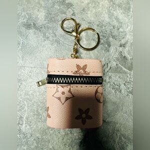 Luxury fashion bag- Pink Floral Pattern Keychain Pouch - Fashion Accessories-